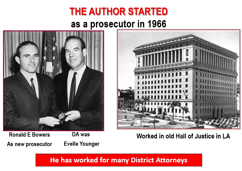 A black-and-white image showcasing the author's early career as a prosecutor in 1966.
